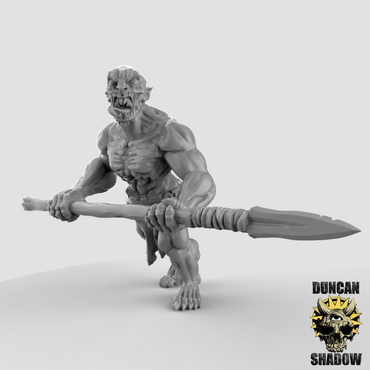 Ghoul - Leichenfresser + Speer  32mm  Tabletop  Fantasy  Gaming  D&D  Dungeons and Dragons  Pathfinder  DSA Duncan Shadow