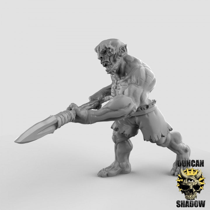 Ghoul - Leichenfresser + Speer  32mm  Tabletop  Fantasy  Gaming  D&D  Dungeons and Dragons  Pathfinder  DSA Duncan Shadow