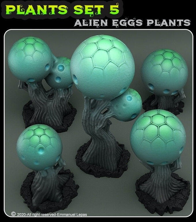 Alien Eggs Plants  28mm  Tabletop  Fantasy  Gaming  D&D  Dungeons and Dragons  Pathfinder  DSA  Print Your Monsters