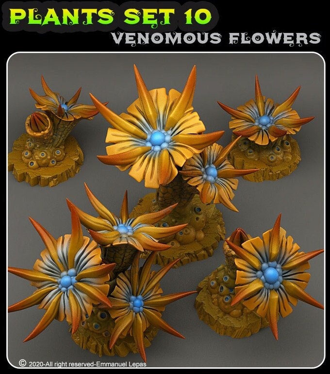 Venomous Flowers Pflanze  28mm  Tabletop  Fantasy  Gaming  D&D  Dungeons and Dragons  Pathfinder  DSA  Print Your Monsters