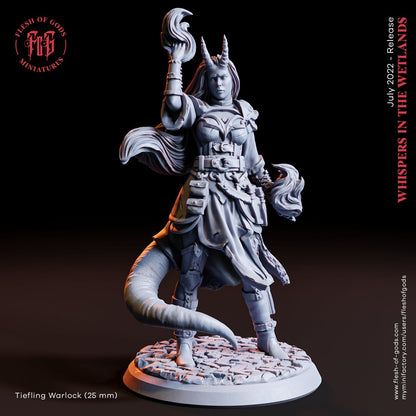 Tiefling Warlock (Hero)  32mm  Tabletop  Fantasy  D&D  Dungeons and Dragons  Pathfinder  DSA  Flesh of Gods