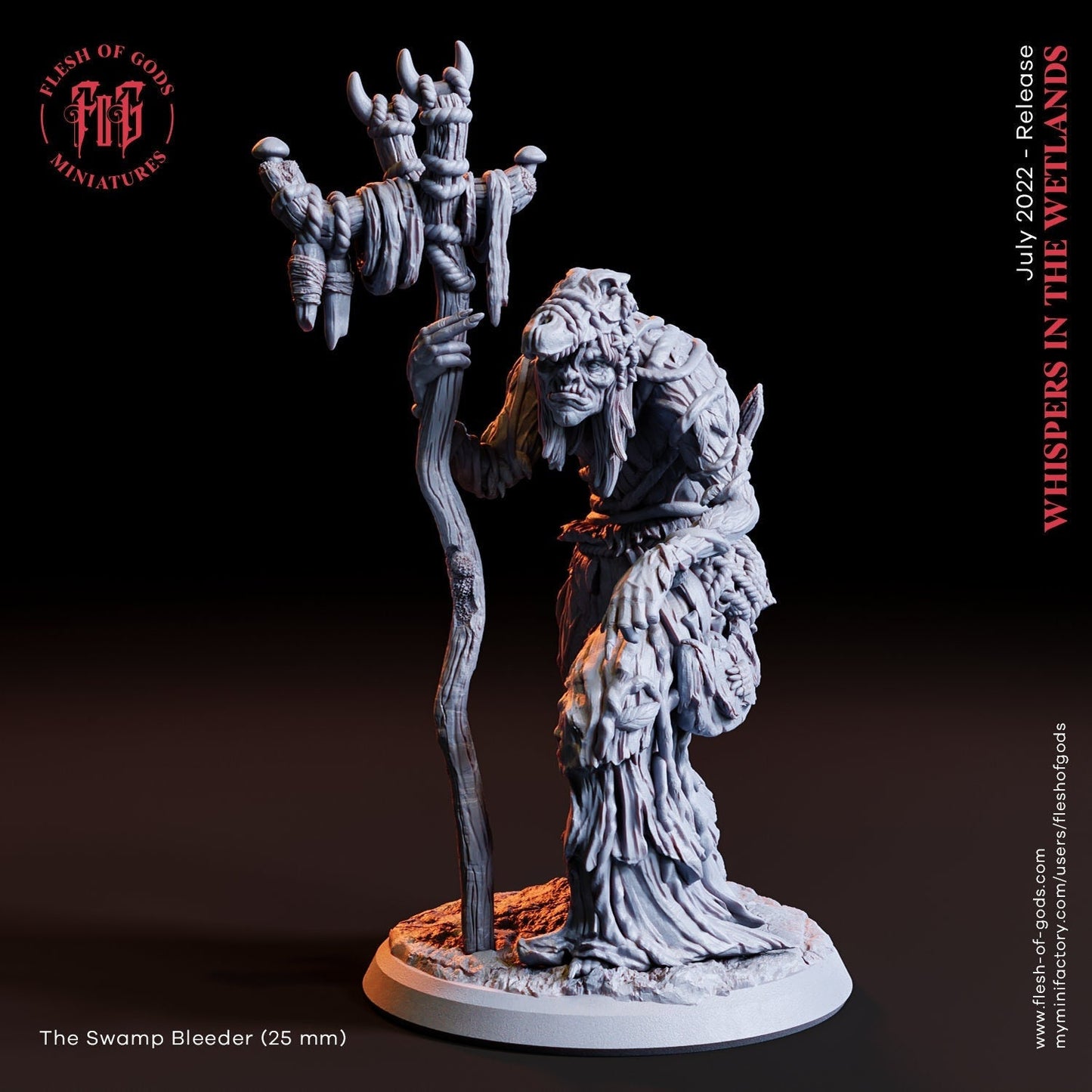 Swamp Bleeder - Ork Shamane (Villain)  32mm  Tabletop  Fantasy  D&D  Dungeons and Dragons  Pathfinder  DSA  Flesh of Gods