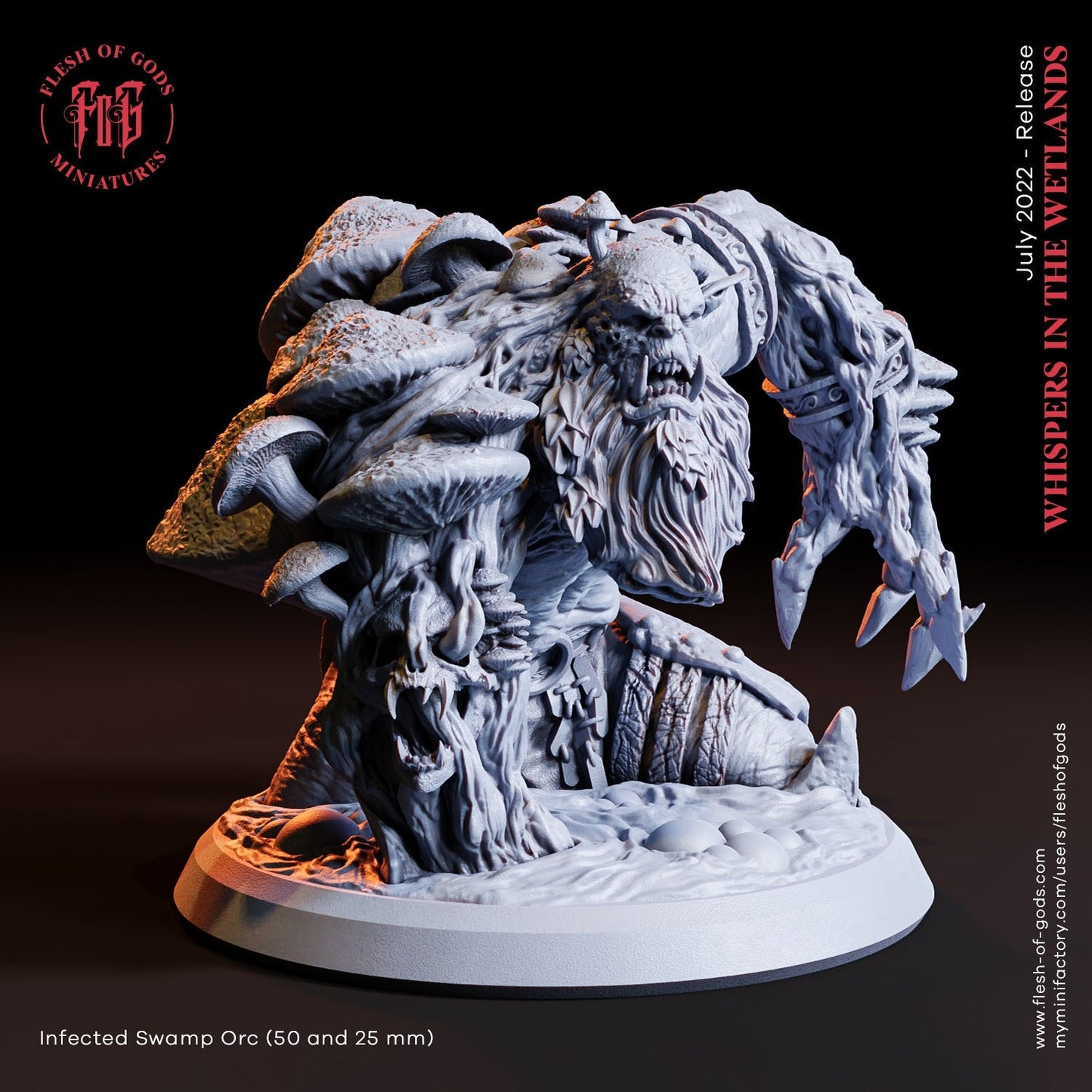 Infizierter Sumpf-Ork (Monster)  32mm  Tabletop  Fantasy  D&D  Dungeons and Dragons  Pathfinder  DSA  Flesh of Gods