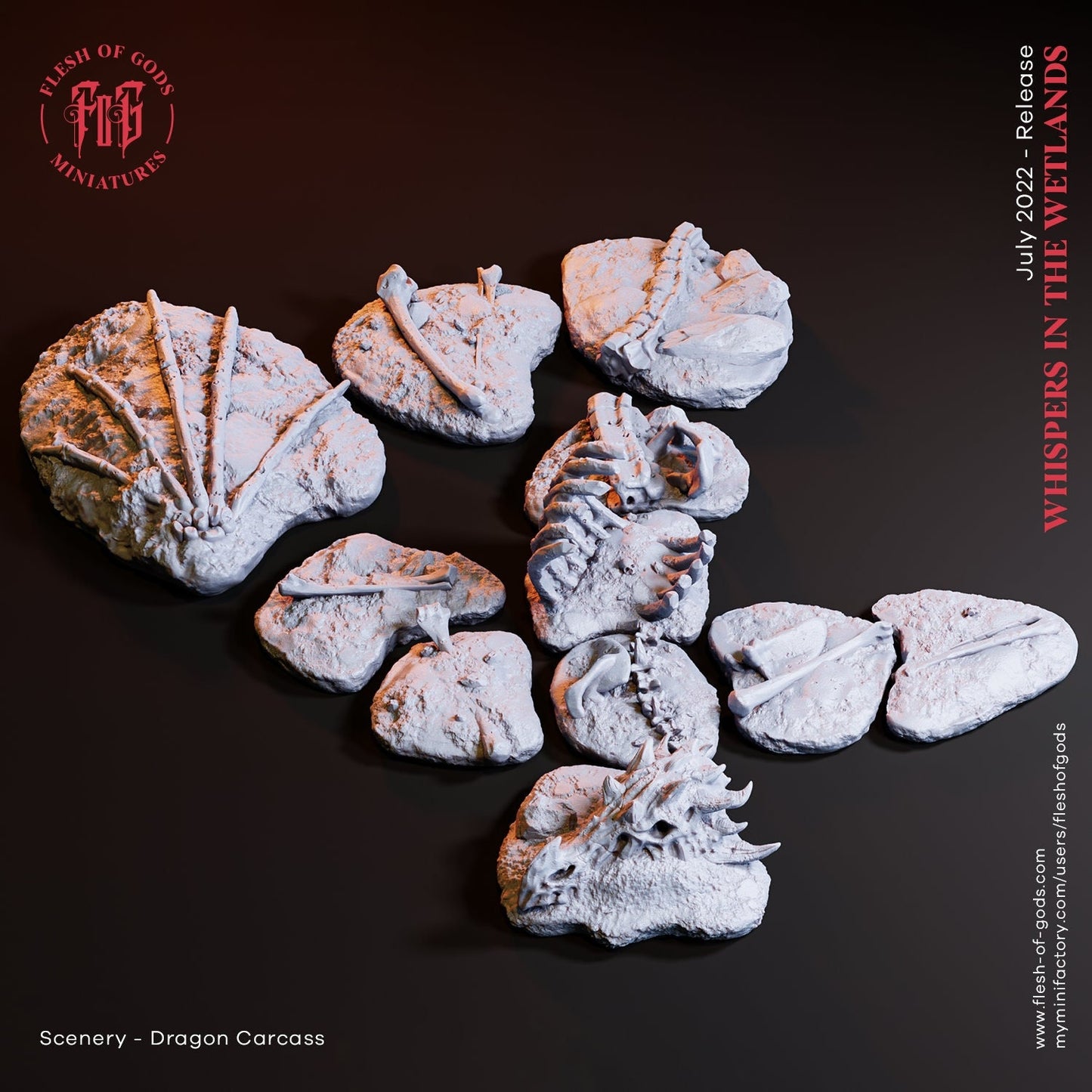 Drachenskelett (Scenery)  28mm  Tabletop  Fantasy  D&D  Dungeons and Dragons  Pathfinder  DSA  Flesh of Gods