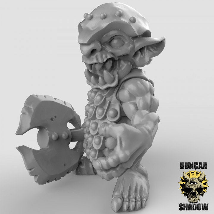 Goblin mit Axt  32mm  Tabletop  Fantasy  Gaming  D&D  Dungeons and Dragons  Pathfinder  DSA Duncan Shadow