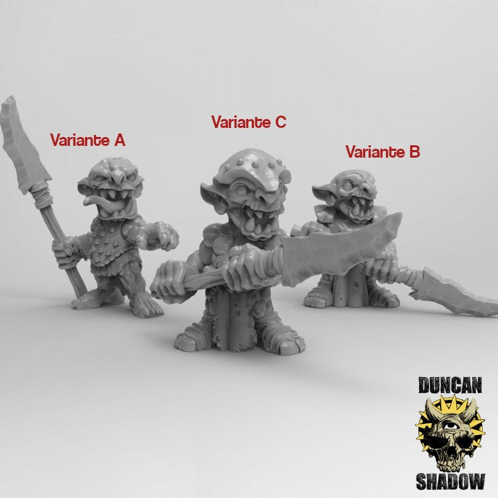 Goblin mit Speer  32mm  Tabletop  Fantasy  Gaming  D&D  Dungeons and Dragons  Pathfinder  DSA Duncan Shadow