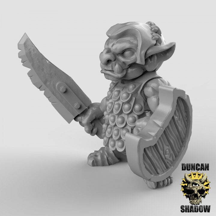 Goblin mit Schwert + Schild  32mm  Tabletop  Fantasy  Gaming  D&D  Dungeons and Dragons  Pathfinder  DSA Duncan Shadow