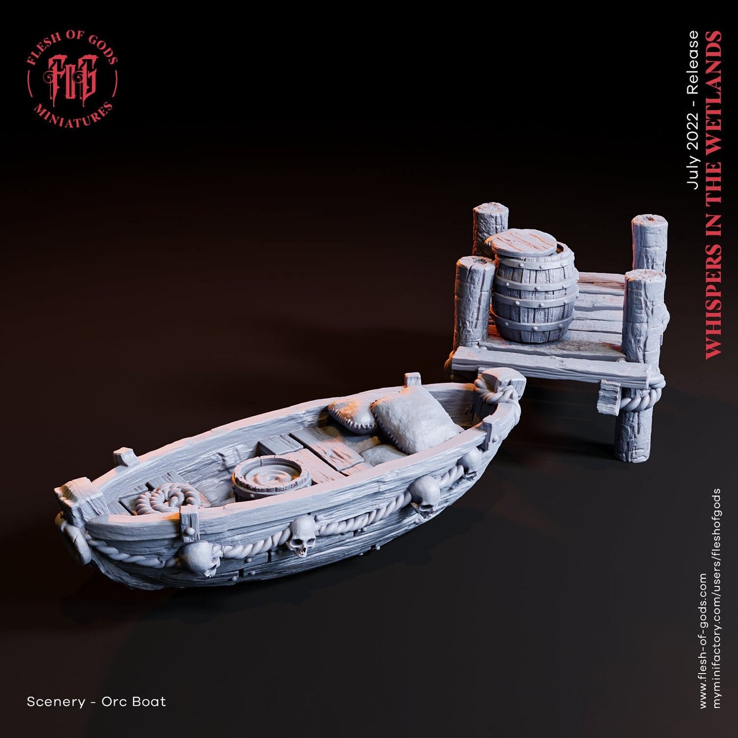 Ork Boot und Dock (Scenery)  28mm  Tabletop  Fantasy  D&D  Dungeons and Dragons  Pathfinder  DSA  Flesh of Gods
