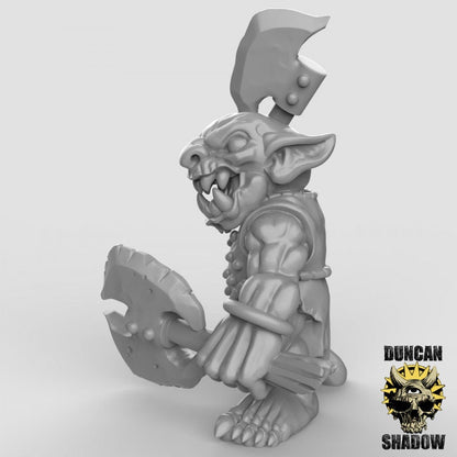 Goblin mit Axt  32mm  Tabletop  Fantasy  Gaming  D&D  Dungeons and Dragons  Pathfinder  DSA Duncan Shadow