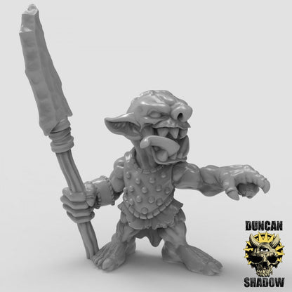 Goblin mit Speer  32mm  Tabletop  Fantasy  Gaming  D&D  Dungeons and Dragons  Pathfinder  DSA Duncan Shadow