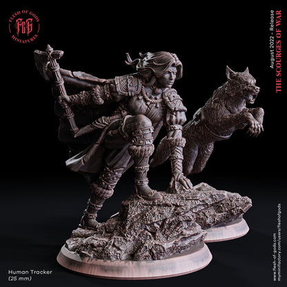 Aufspürerin mit Hund (Hero)  32mm  Flesh of Gods