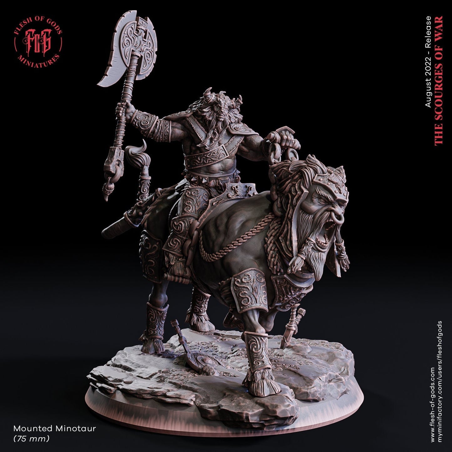 Berittener gepanzerter Minotaurus (Monster)  32mm  Flesh of Gods
