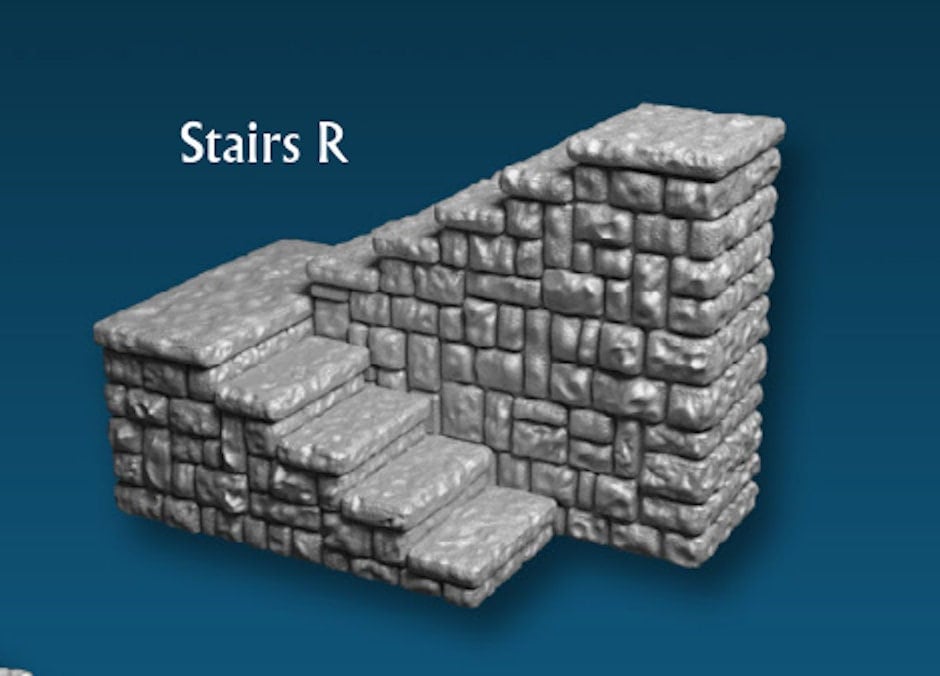 Castle - Wendeltreppe, 3D gedrucktes Gelände von Fat Dragon Games, Ultimate Dragonlock System, Terrain für 28mm