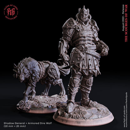 Schatten General + Wolf des Schreckens (Villain)  32mm  Flesh of Gods