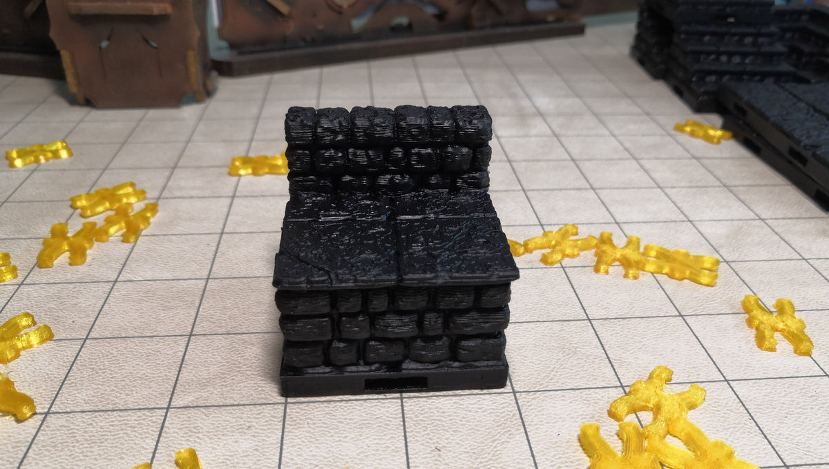 Dungeon - Erhöhung mit Wand - 3D gedruckt - Gelände - Terrain - Fat Dragon Games 28mm - Ultimate Dragonlock - Scenery - Terrain