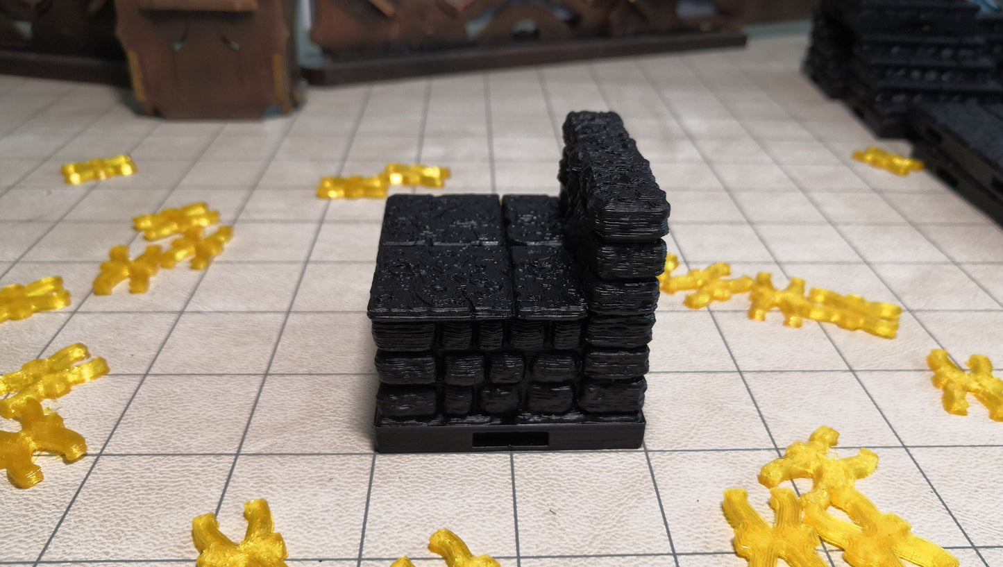 Dungeon - Erhöhung mit Wand - 3D gedruckt - Gelände - Terrain - Fat Dragon Games 28mm - Ultimate Dragonlock - Scenery - Terrain