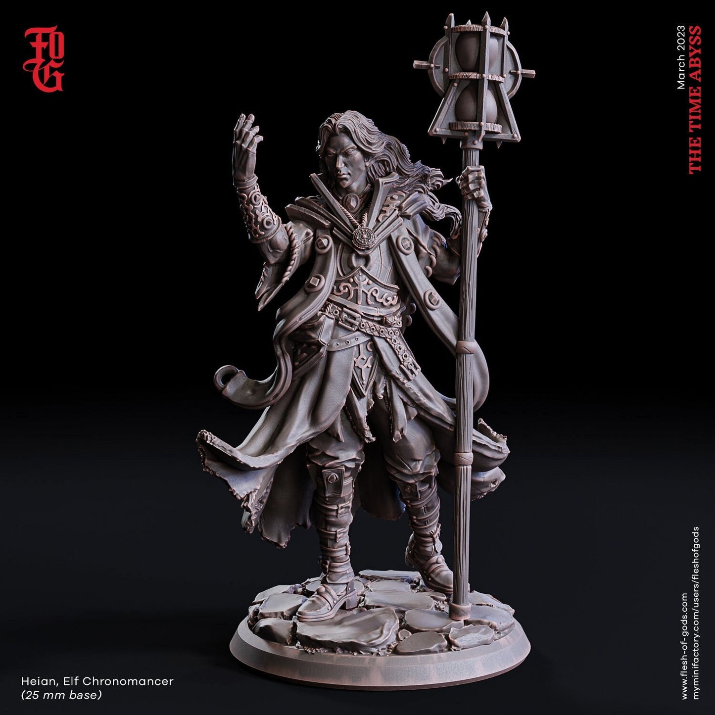 Heian - elfisches Chronomancer (Hero)  32mm  Tabletop  Fantasy  D&D  Dungeons and Dragons  Pathfinder  DSA  Flesh of Gods