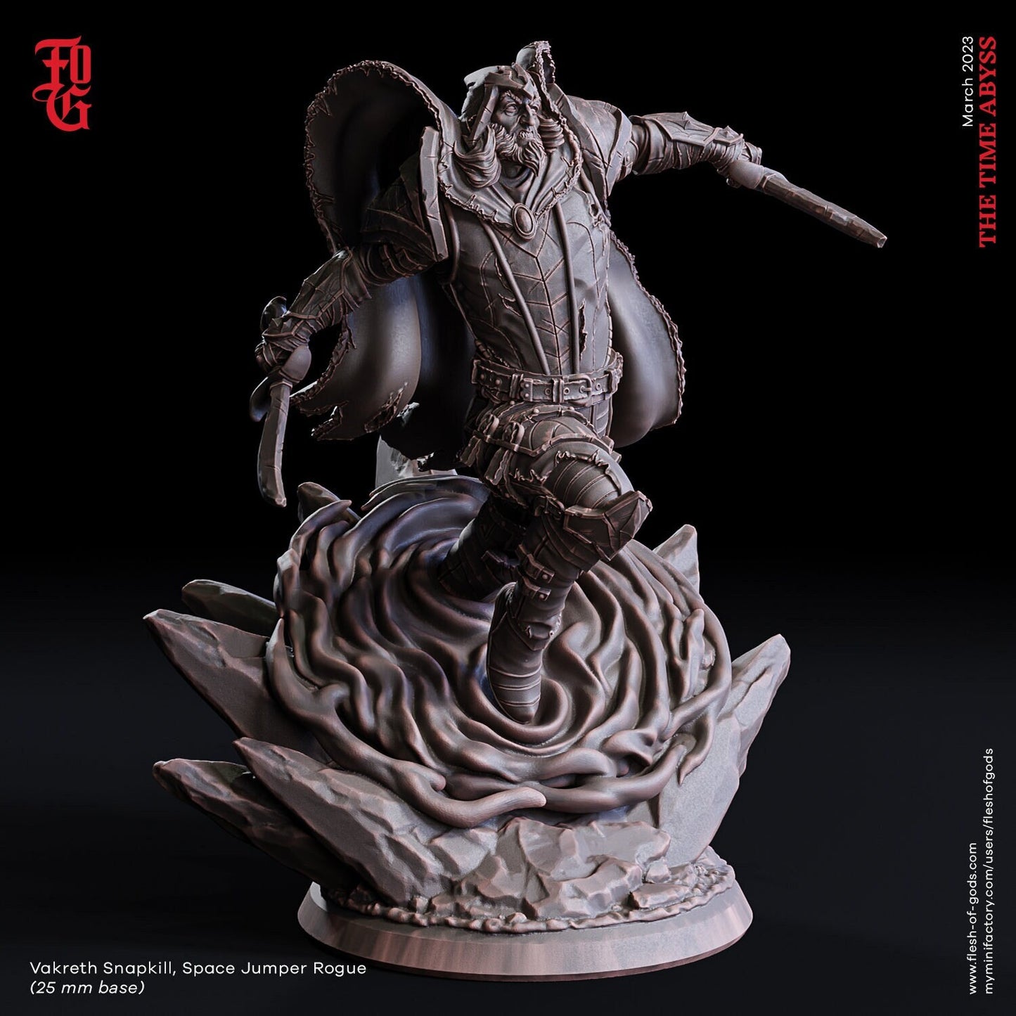 Vakreth Snapkill, Space Jumper Rogue (Hero)  32mm  Tabletop  Fantasy  D&D  Dungeons and Dragons  Pathfinder  DSA  Flesh of Gods