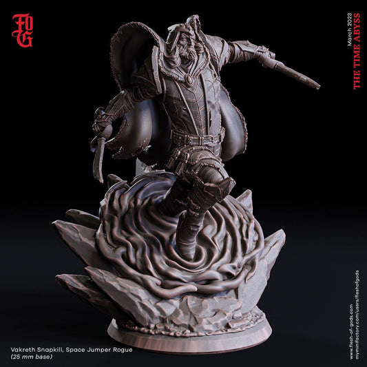 Vakreth Snapkill, Space Jumper Rogue (Hero)  32mm  Tabletop  Fantasy  D&D  Dungeons and Dragons  Pathfinder  DSA  Flesh of Gods