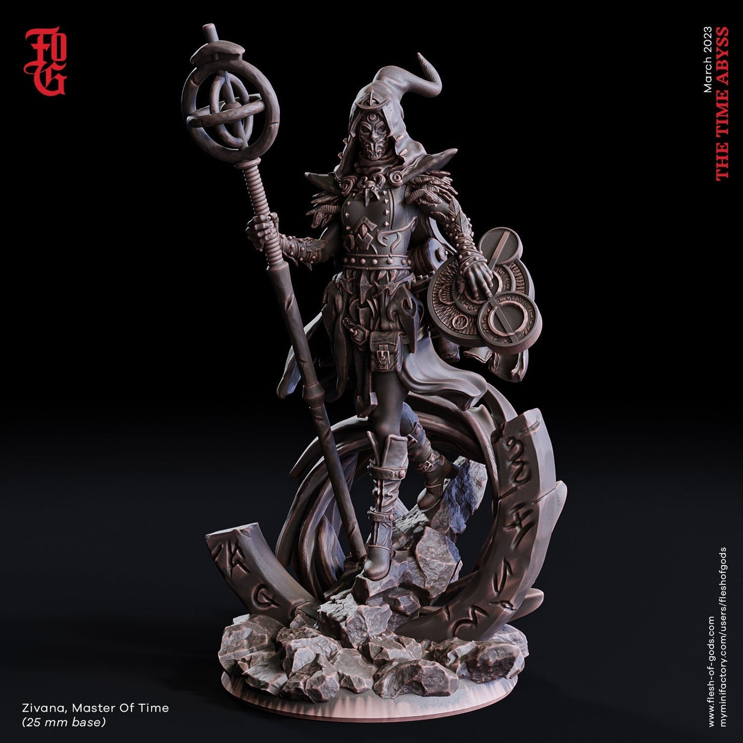 Zivana, Herrin der Zeit (Zeitbeschwörerin) (Enemy)  32mm  Tabletop  Fantasy  D&D  Dungeons n Dragons  Pathfinder  DSA  Flesh of Gods