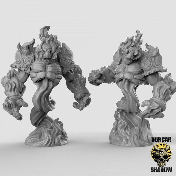 Feuer Elementar (Paar)  Maßstab 32mm  Tabletop  D&D  Dungeons and Dragons  Pathfinder  DSA Duncan Shadow
