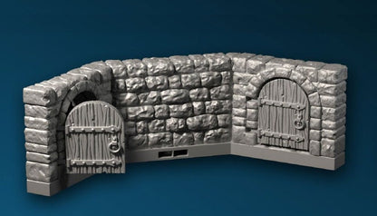 Castle - Turmelement mit 2 Türen, Gelände, Terrain - 28/32mm Tabletop Gaming - Ultimate Dragonlock