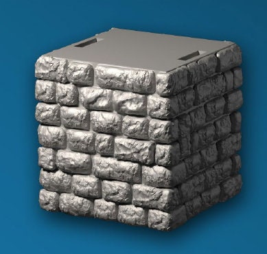 Castle - Außenmauer (2x2) Mittelstück, Gelände, Terrain für 28mm/32mm - Ultimate Dragonlock Scenery für Tabletop Gaming