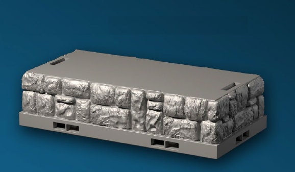 Castle - Außenmauer (2x4) Basis, Gelände, Terrain für 28mm/32mm - Ultimate Dragonlock Scenery für Tabletop Gaming