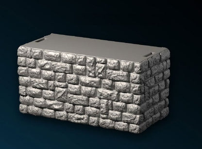 Castle - Außenmauer (2x4) Mittelstück, Gelände, Terrain für 28mm/32mm - Ultimate Dragonlock Scenery für Tabletop Gaming