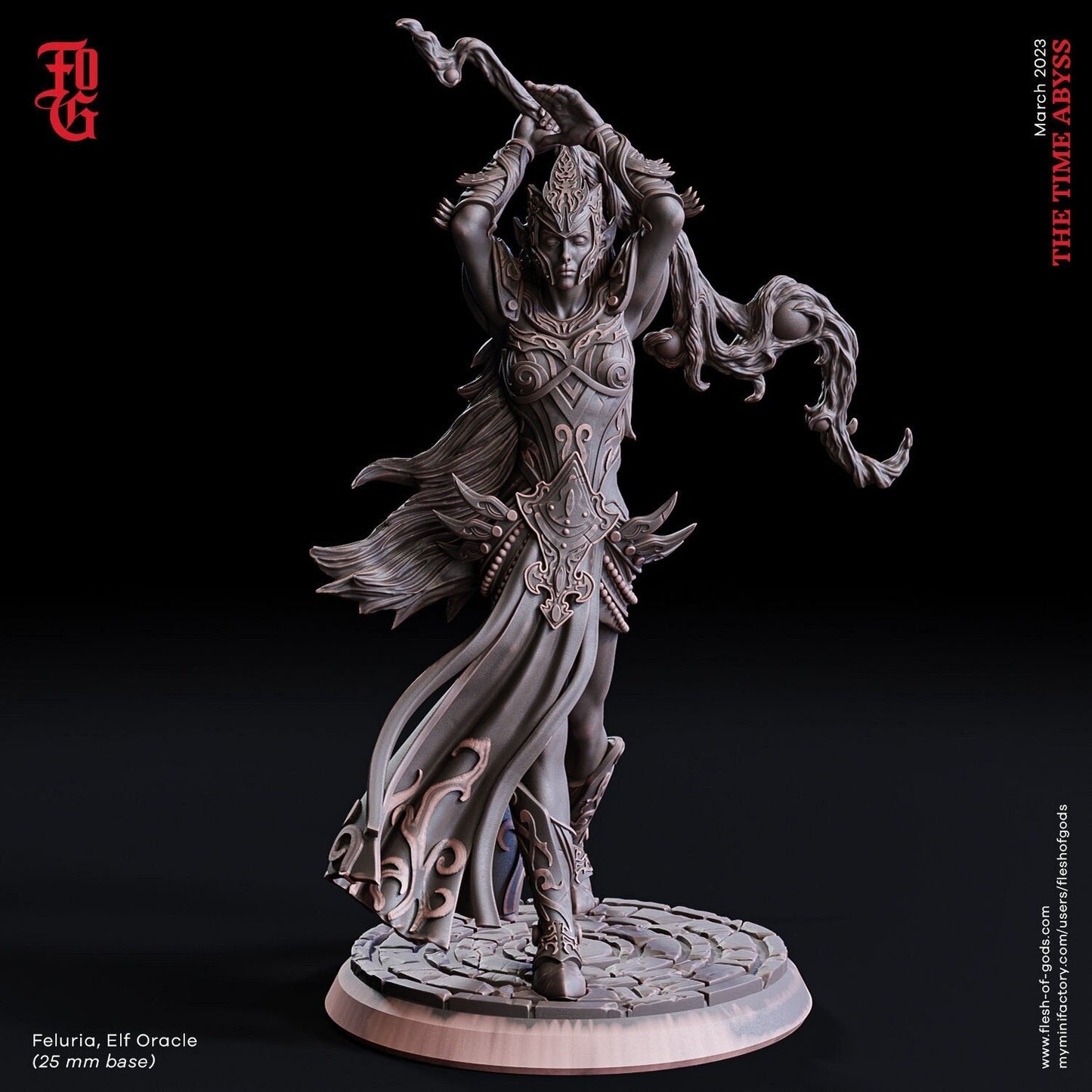 Feluria - elfisches Orakel (Hero)  32mm  Tabletop  Fantasy  D&D  Dungeons and Dragons  Pathfinder  DSA  Flesh of Gods