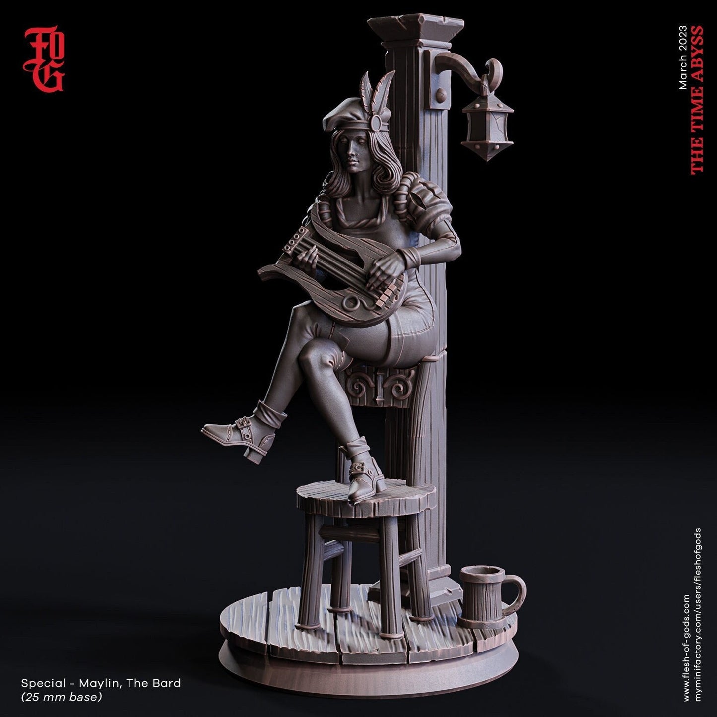 Mailyn, die Bardin (NPC)  32mm  Tabletop  Fantasy  D&D  Dungeons and Dragons  Pathfinder  DSA  Flesh of Gods