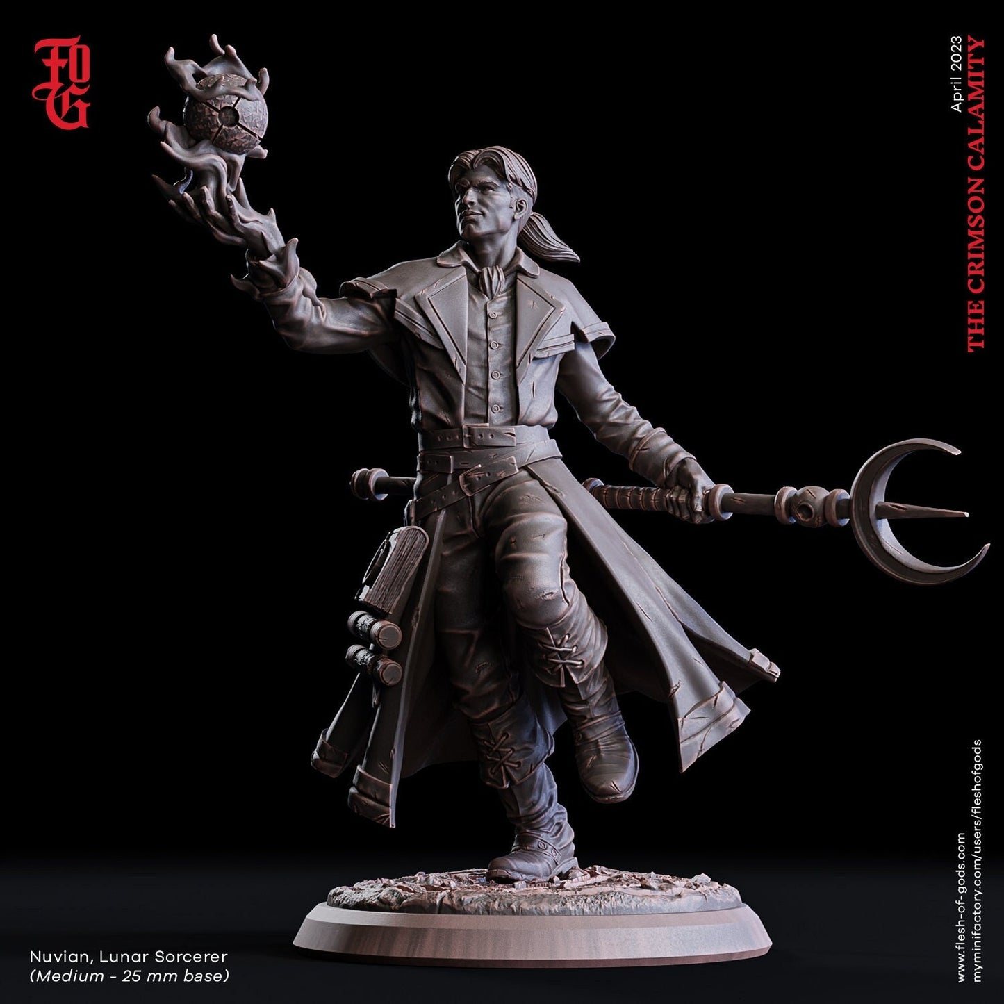 Nuvian, Mondzauberer (Hero)  32mm  Tabletop  Fantasy  D&D  Dungeons and Dragons  Pathfinder  DSA  Flesh of Gods