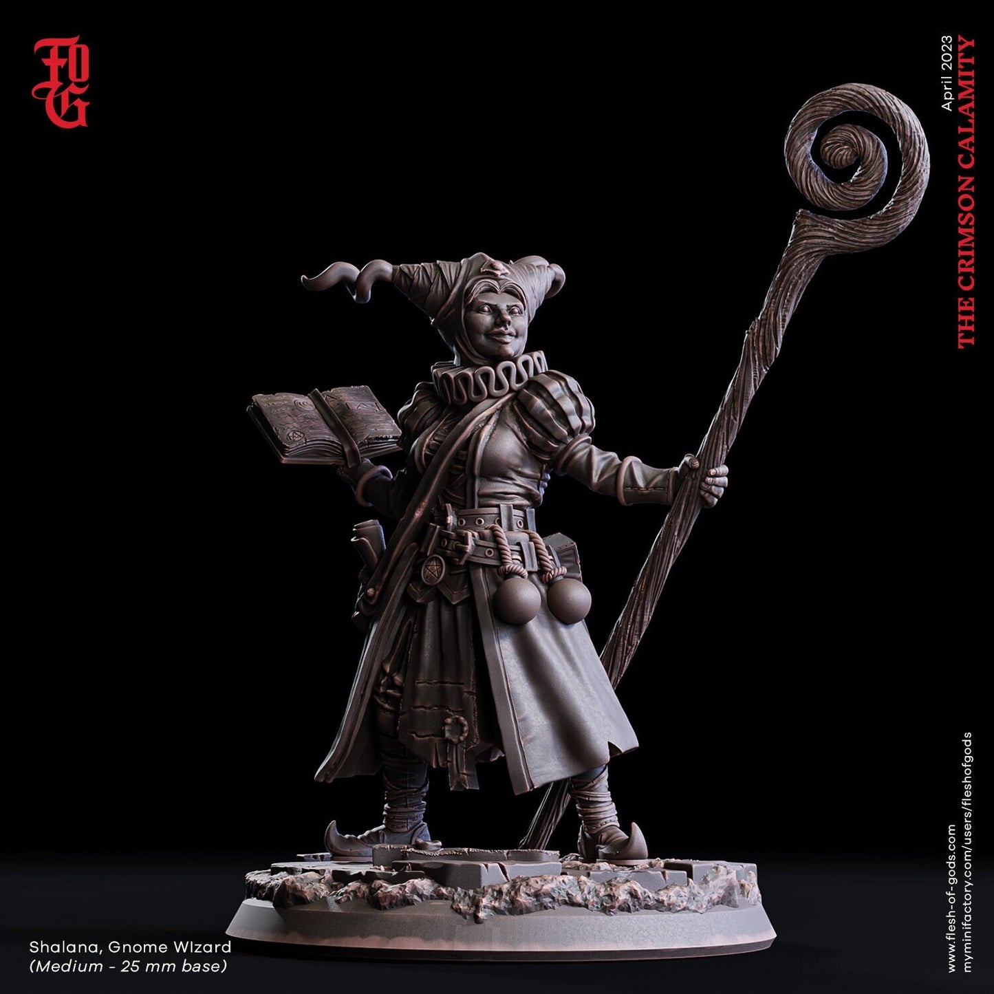 Shalana, Gnom Hexe (Hero)  32mm  Tabletop  Fantasy  D&D  Dungeons and Dragons  Pathfinder  DSA  Flesh of Gods