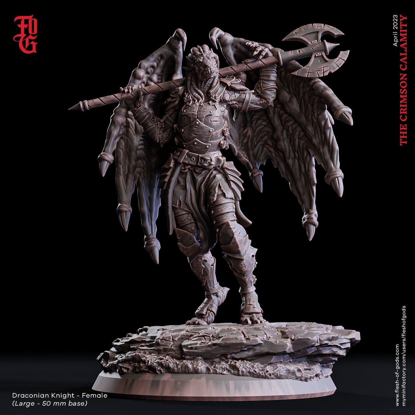 Drachenritter Frau (Enemy)  32mm  Tabletop  Fantasy  D&D  Dungeons and Dragons  Pathfinder  DSA  Flesh of Gods