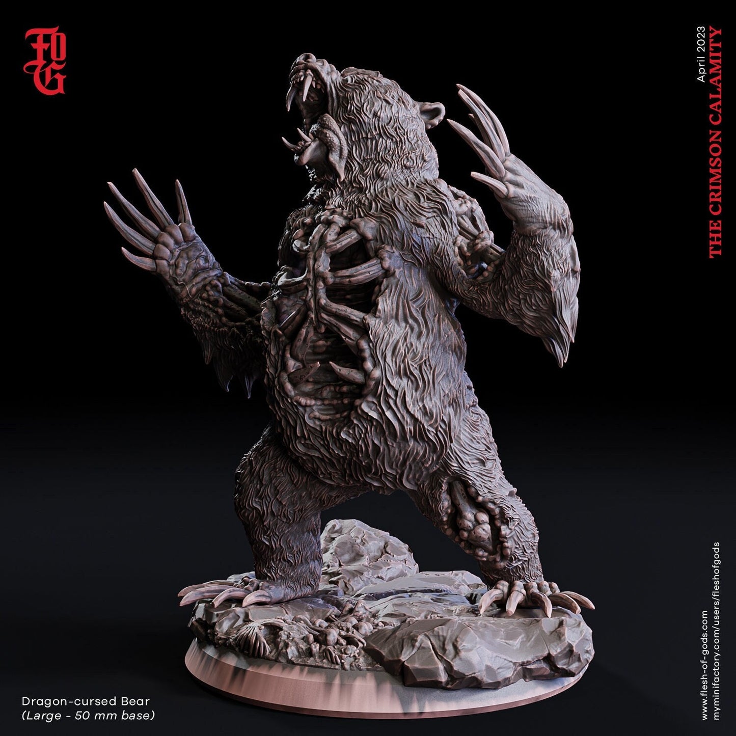 Bär unter Drachenfluch (Enemy)  32mm  Tabletop  Fantasy  D&D  Dungeons and Dragons  Pathfinder  DSA  Flesh of Gods