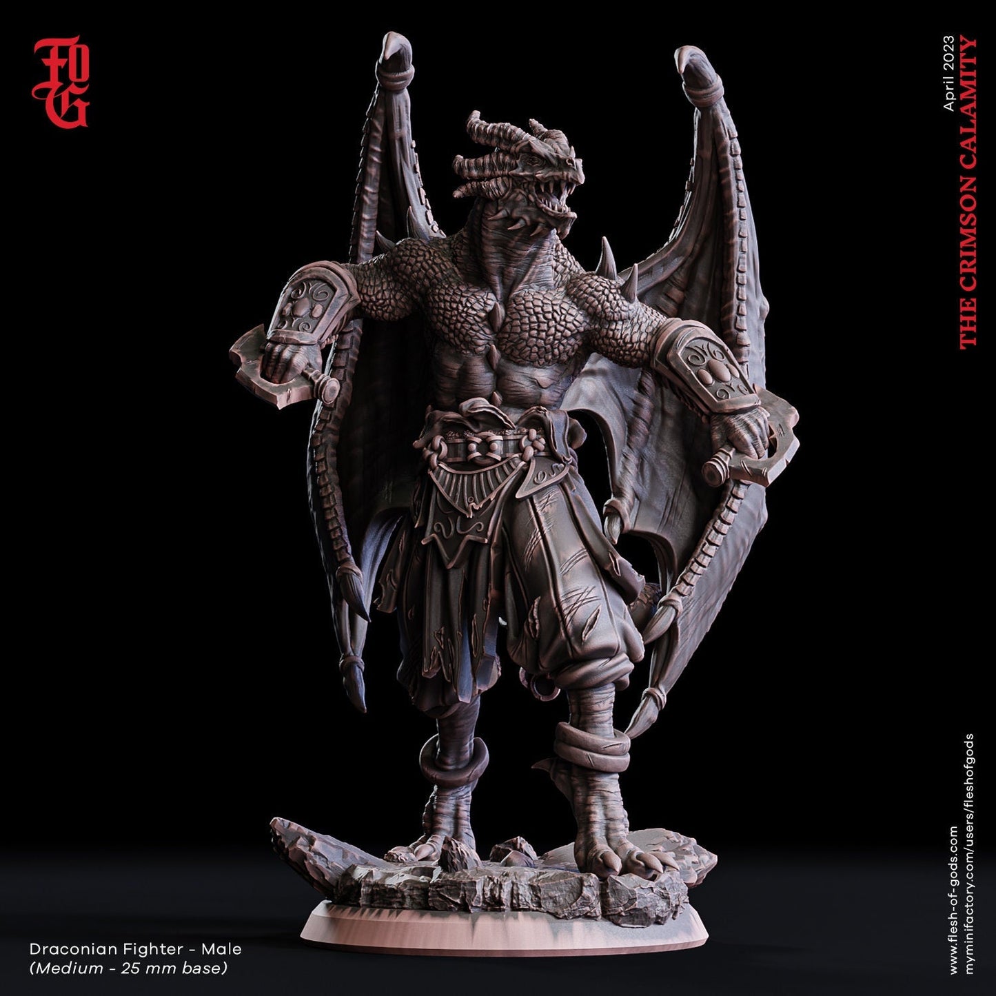 Drachenkrieger Mann (Enemy)  32mm  Tabletop  Fantasy  D&D  Dungeons and Dragons  Pathfinder  DSA  Flesh of Gods