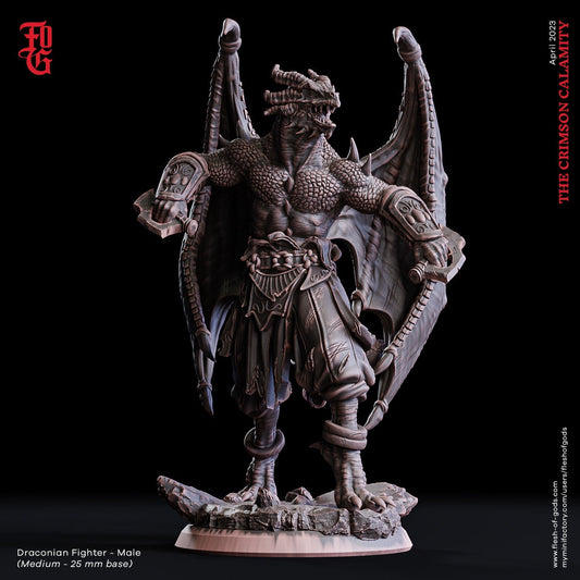 Drachenkrieger Mann (Enemy)  32mm  Tabletop  Fantasy  D&D  Dungeons and Dragons  Pathfinder  DSA  Flesh of Gods