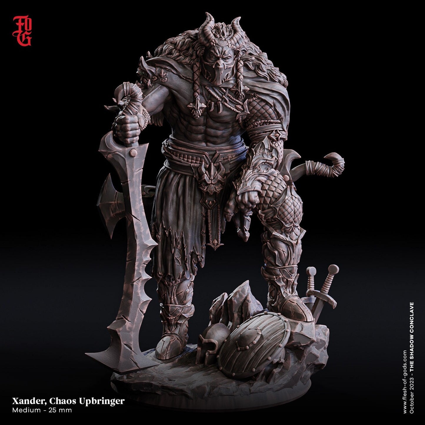 Xander, Chaosbringer (Hero, Half-Demon Fighter)  32mm  Tabletop  Fantasy  D&D  Dungeons and Dragons  Pathfinder  DSA  Flesh of Gods