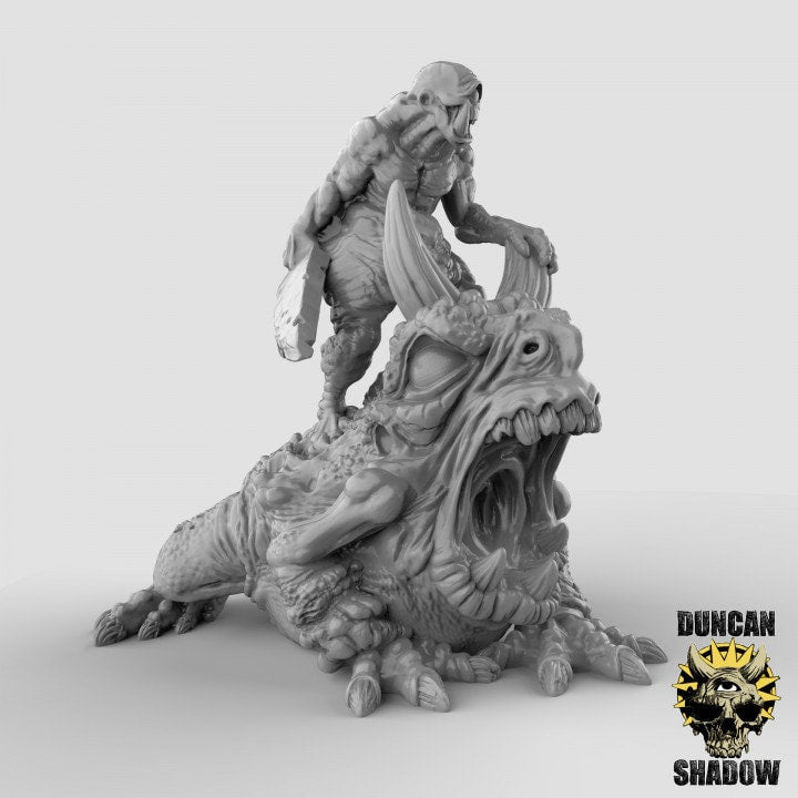 Dämon auf Pestkröte  32mm  Tabletop  D&D  Dungeons and Dragons  Pathfinder  DSA Duncan Shadow