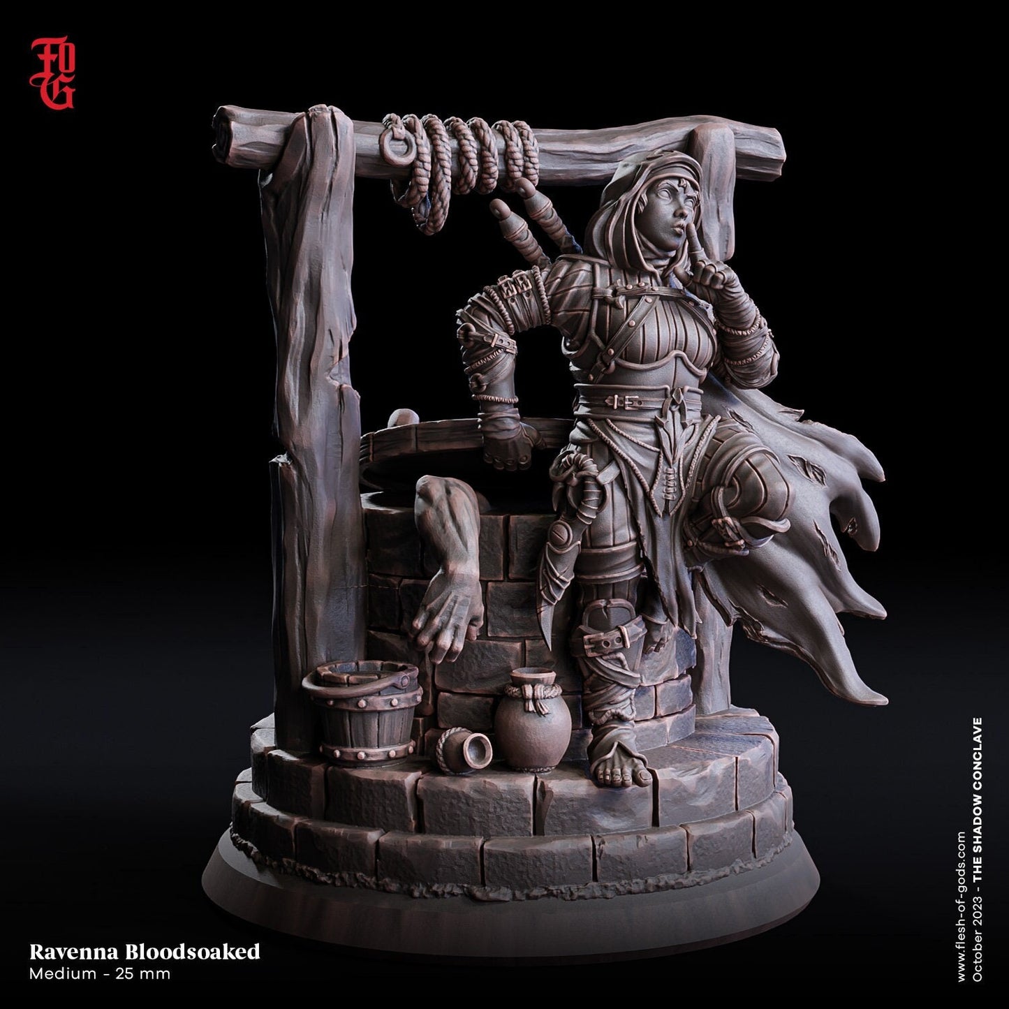 Ravenna Bloodsoaked (Hero, Halfling Assassin)  32mm  Tabletop  Fantasy  D&D  Dungeons and Dragons  Pathfinder  DSA  Flesh of Gods