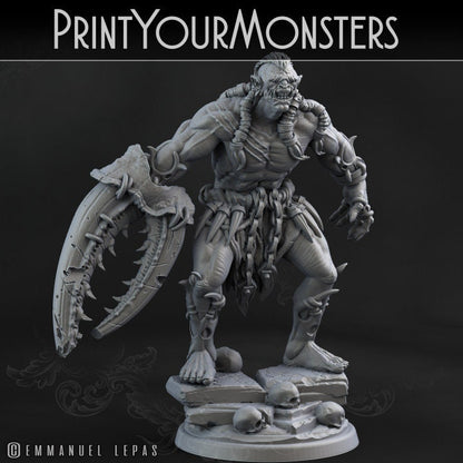 Desert Ork Krieger - Pitfighter  32mm  Tabletop  Fantasy  Gaming  D&D  Dungeons and Dragons  Pathfinder  DSA  Print Your Monsters