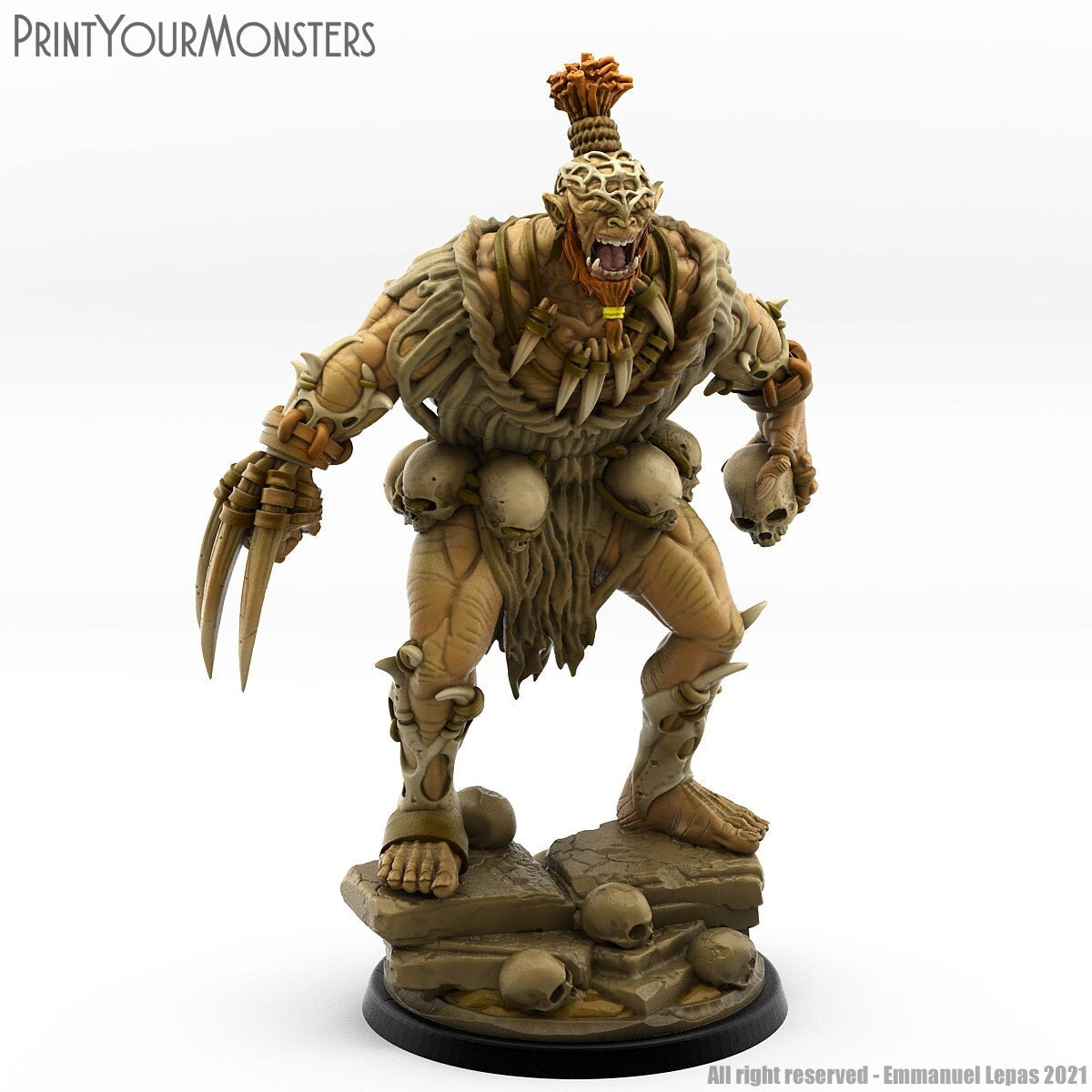 Desert Ork Krieger mit Klaue  32mm  Tabletop  Fantasy  Gaming  D&D  Dungeons and Dragons  Pathfinder  DSA  Print Your Monsters