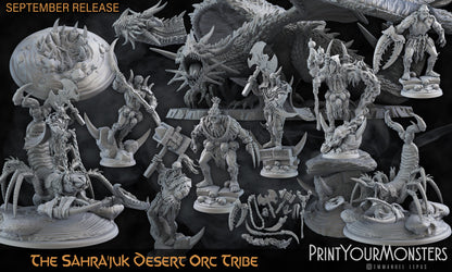 Wütender Desert Ork Krieger  32mm  Tabletop  Fantasy  Gaming  D&D  Dungeons and Dragons  Pathfinder  DSA  Print Your Monsters