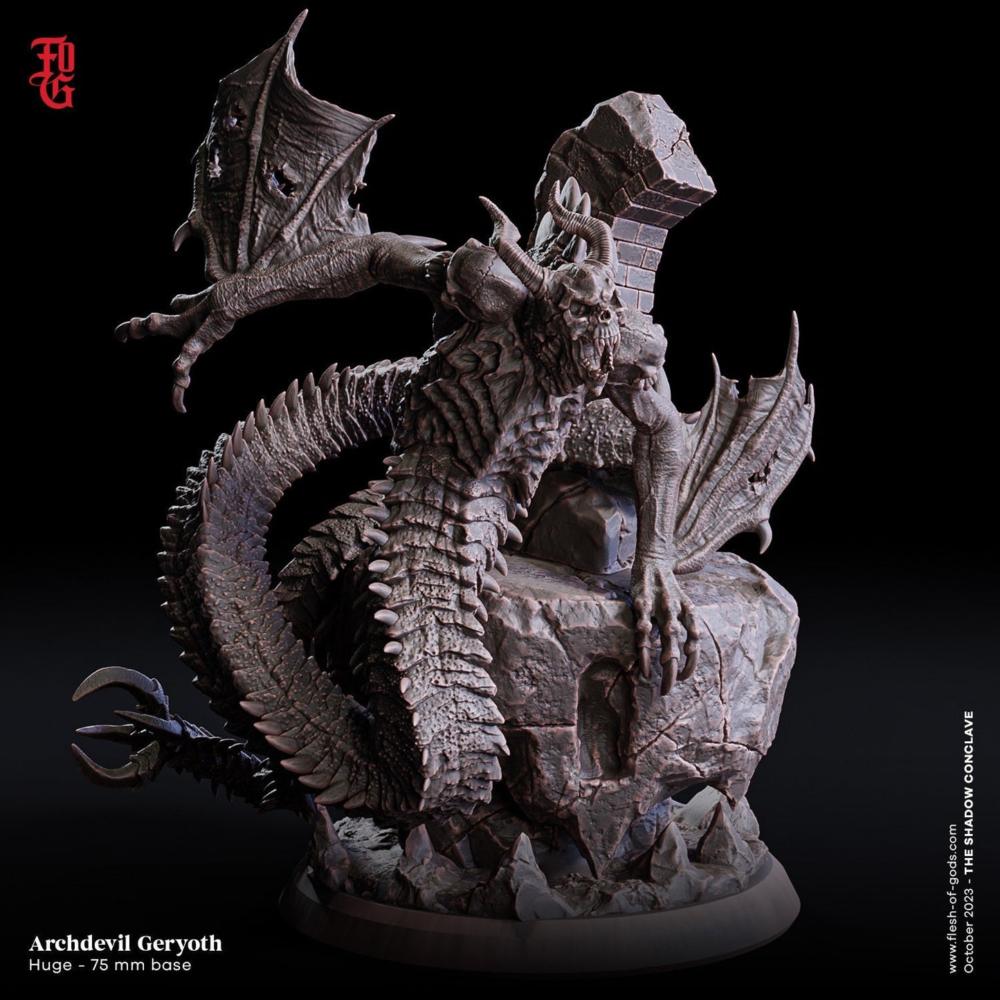 Erzteufel Geryoth (Enemy) XXL  32mm  Tabletop  Fantasy  D&D  Dungeons and Dragons  Pathfinder  DSA  Flesh of Gods
