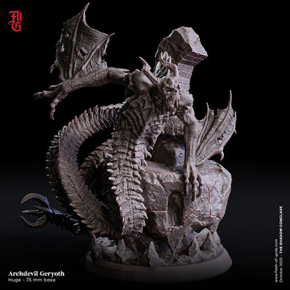 Erzteufel Geryoth (Enemy) XXL  32mm  Tabletop  Fantasy  D&D  Dungeons and Dragons  Pathfinder  DSA  Flesh of Gods
