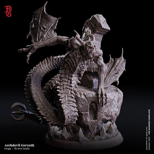 Erzteufel Geryoth (Enemy) XXL  32mm  Tabletop  Fantasy  D&D  Dungeons and Dragons  Pathfinder  DSA  Flesh of Gods