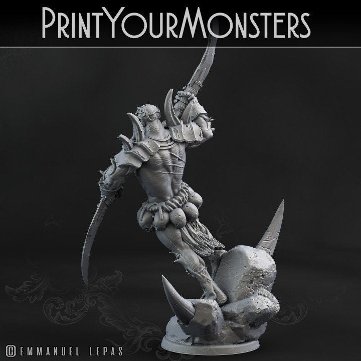 Wütender Desert Ork Krieger  32mm  Tabletop  Fantasy  Gaming  D&D  Dungeons and Dragons  Pathfinder  DSA  Print Your Monsters