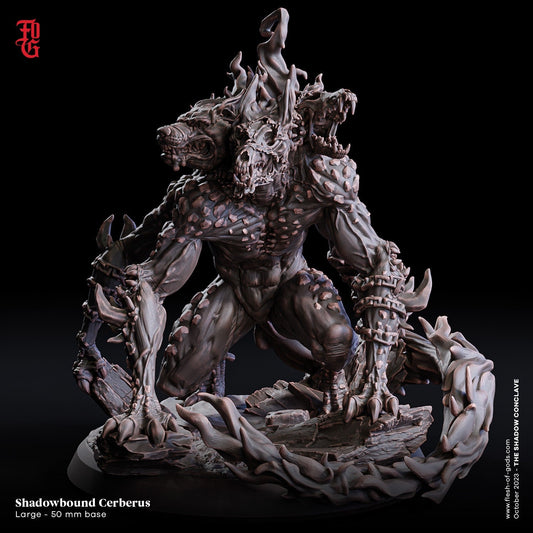 Shadowbound Cerberus (Enemy) XL  32mm  Tabletop  Fantasy  D&D  Dungeons and Dragons  Pathfinder  DSA  Flesh of Gods