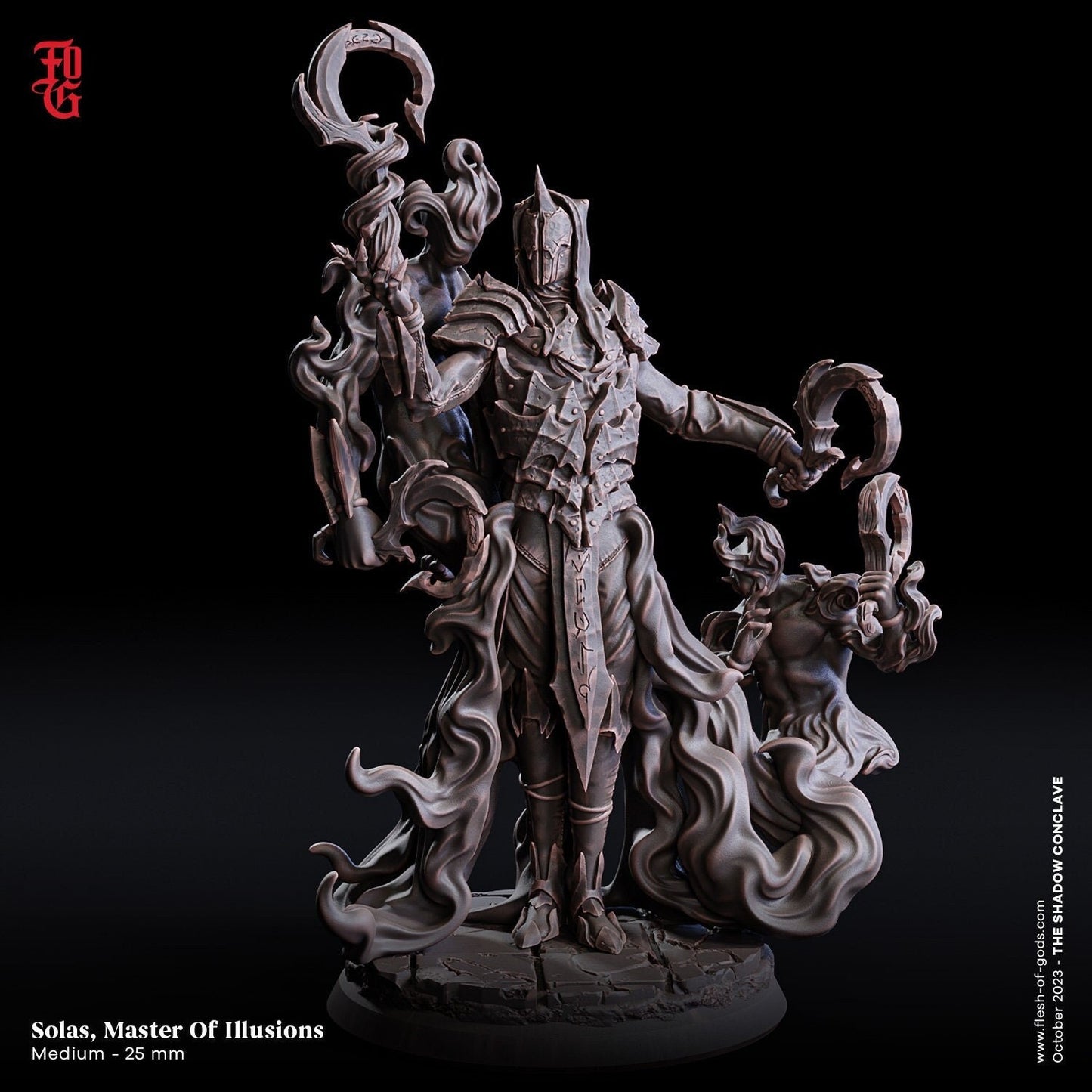 Solas, Master Of Illusions (Enemy, Shadow Mage)  32mm  Tabletop  Fantasy  D&D  Dungeons and Dragons  Pathfinder  DSA  Flesh of Gods