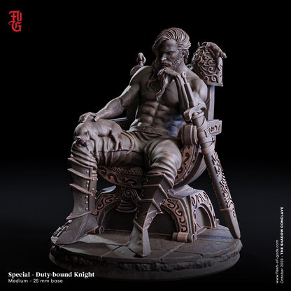 Duty-bound Knight (by Alizarin Pierce)  32mm  Tabletop  Fantasy  D&D  Dungeons and Dragons  Pathfinder  DSA  Flesh of Gods